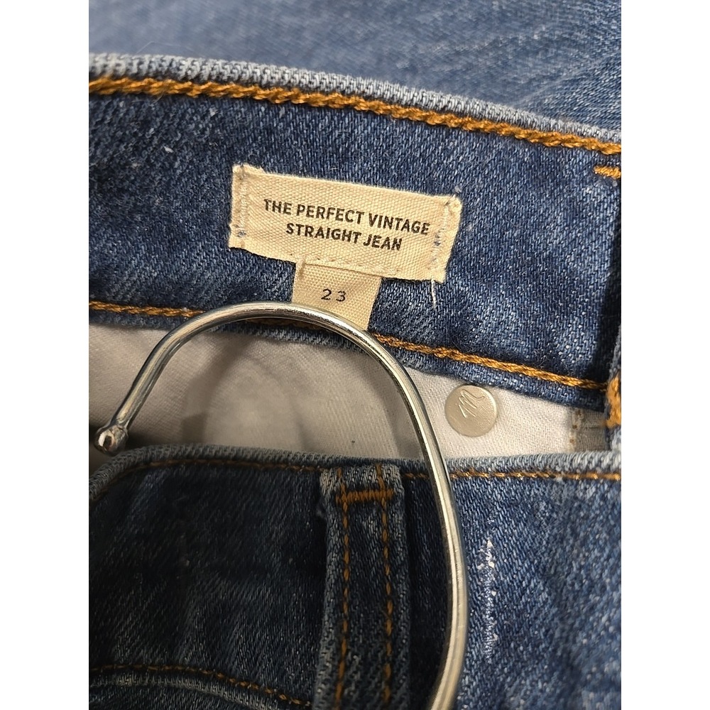 MADEWELL Perfect Vintage Straight Jean High‎ Waisted Blue Medium Wash Women's 23 - Picture 6 of 11